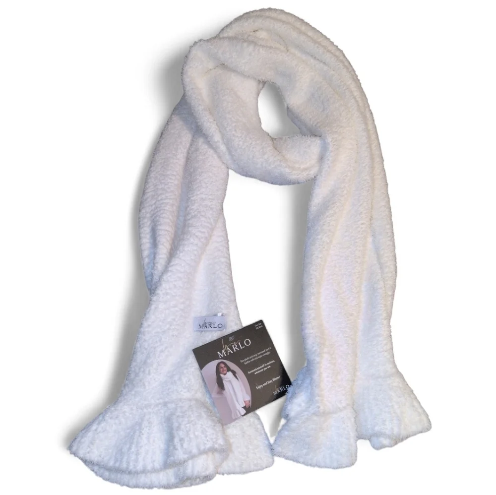 NWT Oversized Plush Winter White Scarf By Love, Marlo